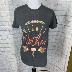 Marvel women S crewneck short sleeve mighty mother graphic tee grey
